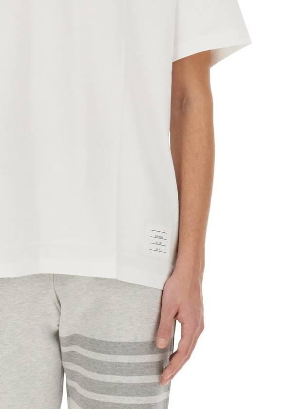 Men's Side Slit Relaxed Short Sleeve T-Shirt White - THOM BROWNE - BALAAN 7