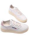 Medalist Pink Tab Leather Low Top Sneakers White - AUTRY - BALAAN 6