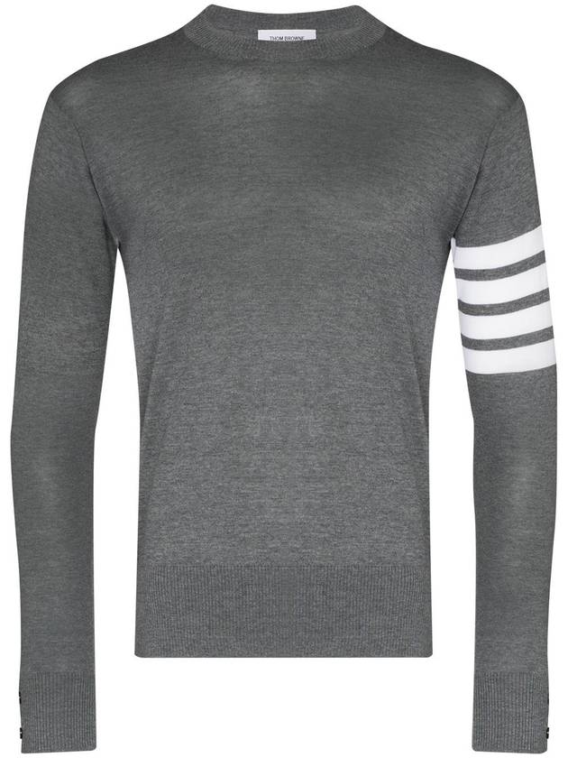 4 Bar Stripe Classic Wool Knit Top Grey - THOM BROWNE - BALAAN 3