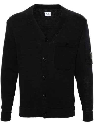 Lens Detail Cotton Cardigan Navy - CP COMPANY - BALAAN 1