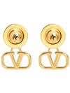 Metal Swarovski Crystal V Logo Earrings Gold - VALENTINO - BALAAN 5