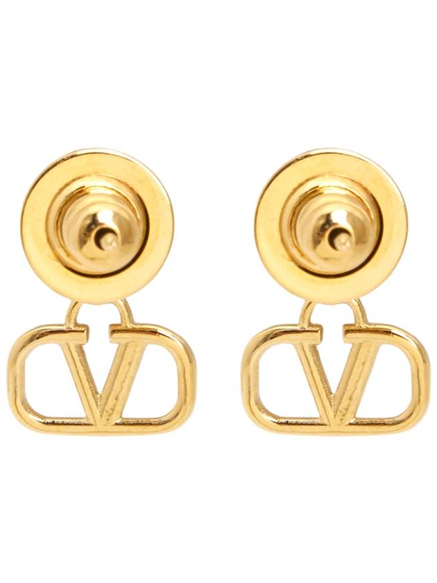 Metal Swarovski Crystal V Logo Earrings Gold - VALENTINO - BALAAN 5