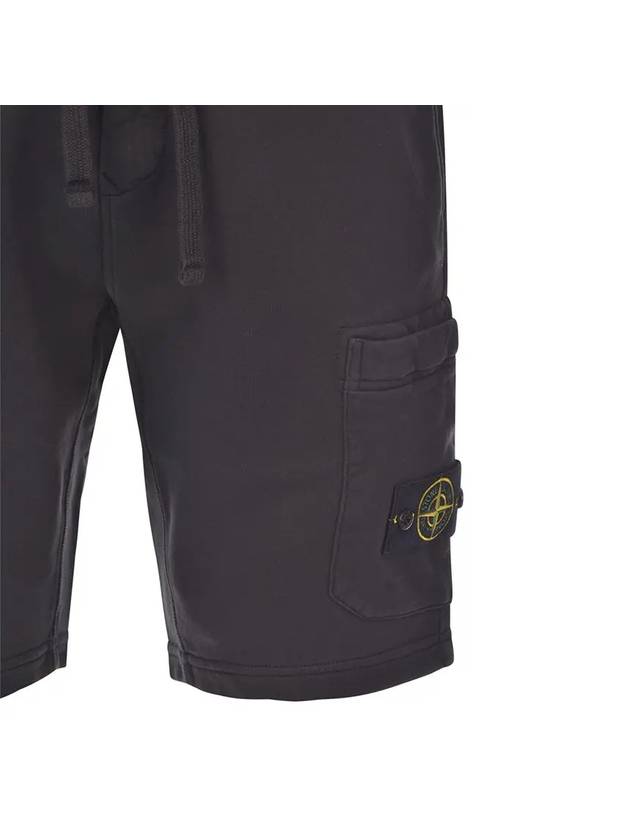 Fleece Bermuda Shorts Black - STONE ISLAND - BALAAN 5