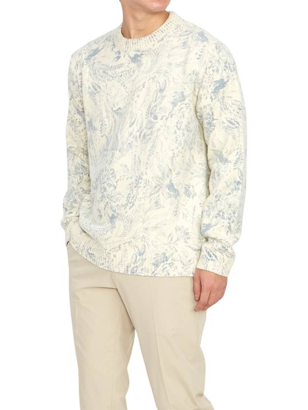 Toile De Jouy Pattern Round Neck Knit Top Heritage White - GOLDEN GOOSE - BALAAN 8