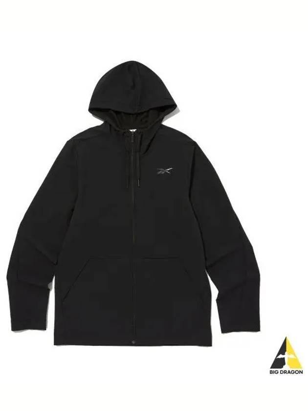 Woven full zip up jacket black - REEBOK - BALAAN 1