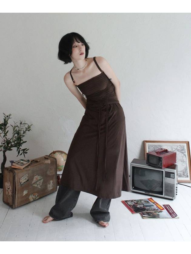 Shirring strap tube long dress brown - RUBATI - BALAAN 6