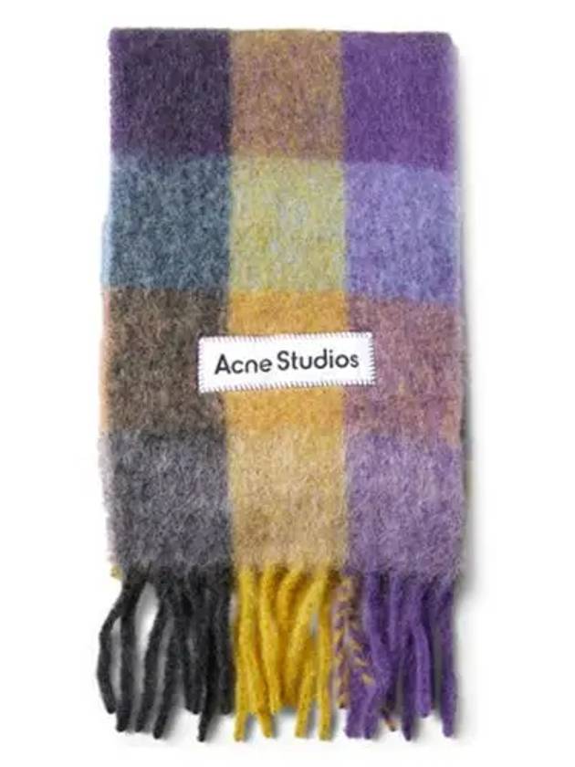 Check Mohair Muffler Muffler Grey Yellow - ACNE STUDIOS - BALAAN 2