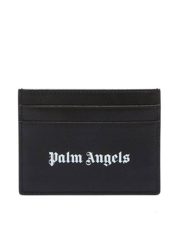 Palm Angels Classic Logo Card Holder Black/White - PALM ANGELS - BALAAN 1