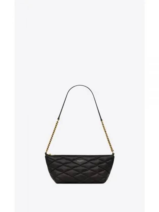 Women's Quilted Lambskin Mini Shoulder Bag Black - SAINT LAURENT - BALAAN 2