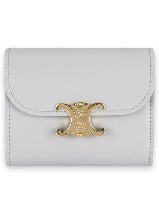 Shiny Triomphe Small Calfskin Half Wallet Cloudy Grey - CELINE - BALAAN 2