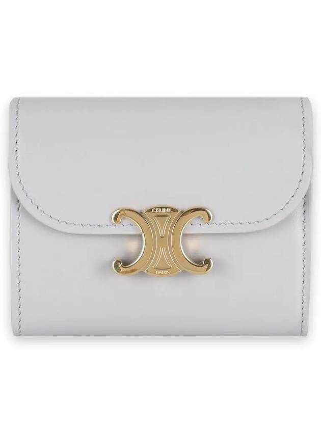 Shiny Triomphe Small Calfskin Half Wallet Cloudy Grey - CELINE - BALAAN 3