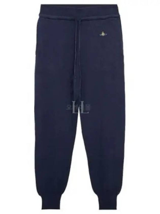 Women's Embroidered Logo Cashmere Blend Track Pants Navy - VIVIENNE WESTWOOD - BALAAN 2