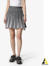 RWB Tab Wool Mini Mini Pleated Skirt Grey - THOM BROWNE - BALAAN 2