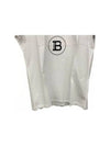 Men's Black Lettering Logo Short Sleeve T-Shirt White - BALMAIN - BALAAN 4