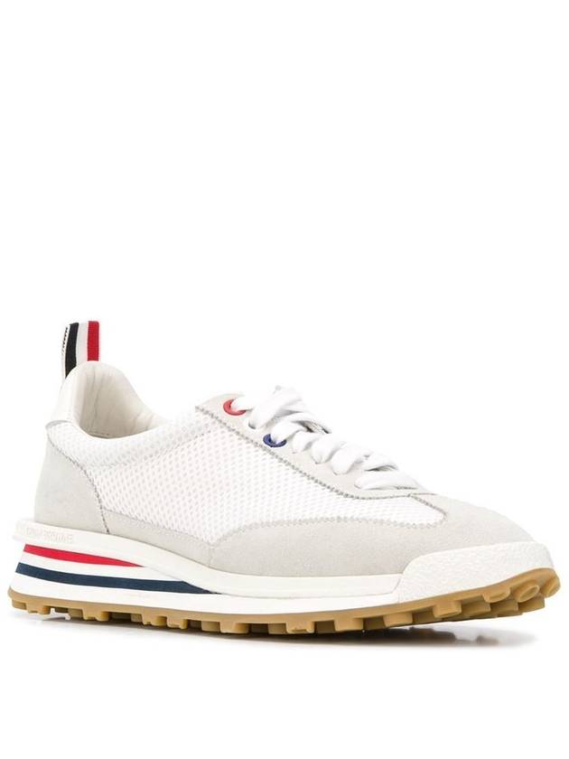 Thom Women Browne Nylon Tech Runner Low Top Sneakers Grey White - THOM BROWNE - BALAAN 3