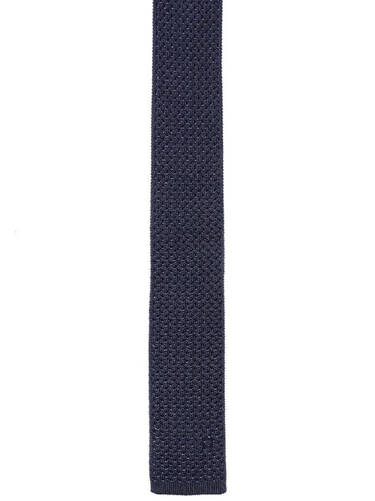 Men's Knit Silk Tie Navy - SALVATORE FERRAGAMO - BALAAN 2