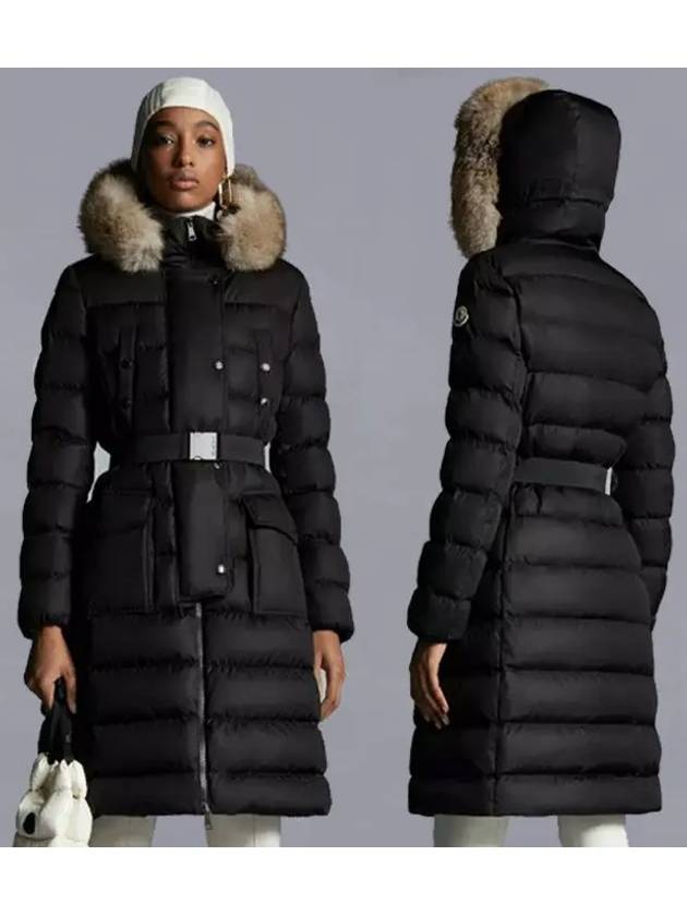 Khloe Long Down Jacket Black - MONCLER - BALAAN 2