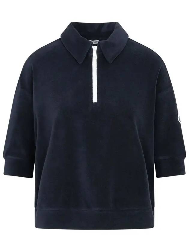 Terry half zip collar t shirt 8A000 06 596LS 778 - MONCLER - BALAAN 2