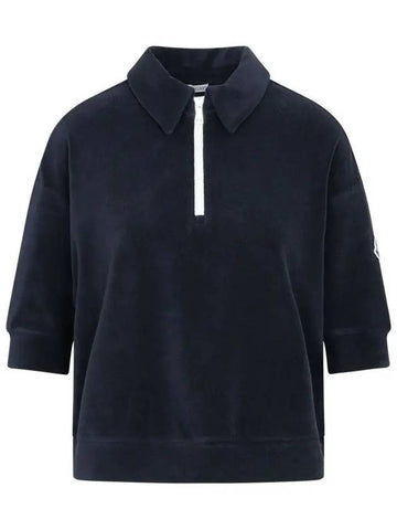 Terry half zip collar t shirt 8A000 06 596LS 778 - MONCLER - BALAAN 1