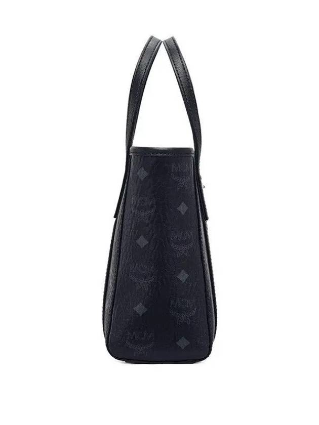 Aren Visetos Shopper Tote Bag Black - MCM - BALAAN 4