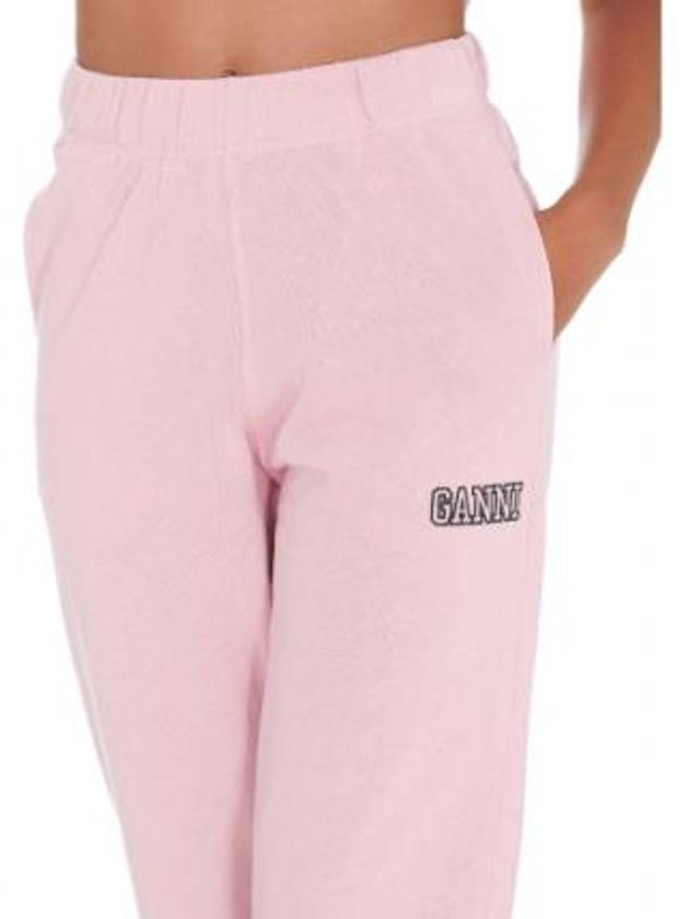 Side Logo Cotton JoGGer Track Pants Pink - GANNI - BALAAN 6