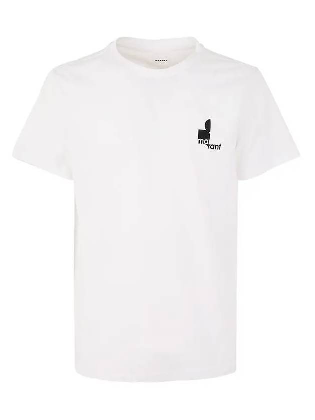 Zafferh Mini Logo Cotton Short Sleeve T-Shirt White - ISABEL MARANT - BALAAN 3