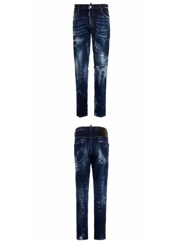 Snowboard Wash Skater Jeans Blue - DSQUARED2 - BALAAN.