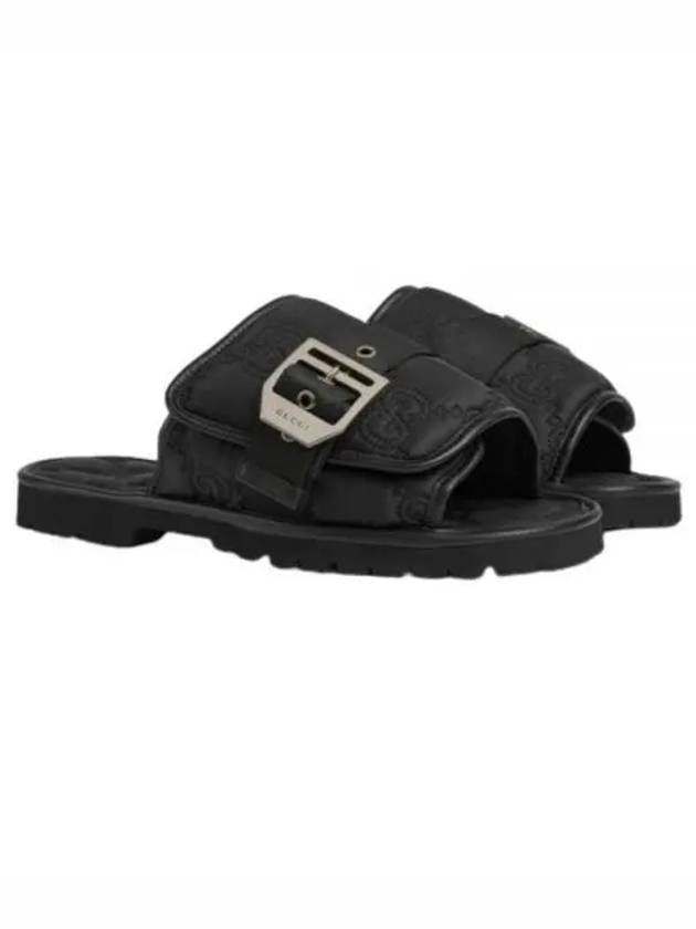 Nylon Quilted Sandals Black - GUCCI - BALAAN 2