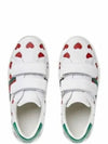 Kids heart pattern three stripe tab velcro ace sneakers white 682222 CPWB0 9065 - GUCCI - BALAAN 3