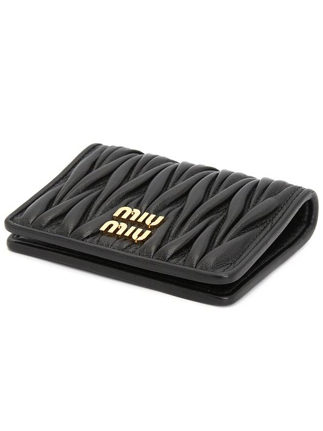 Matelasse Nappa Leather Card Wallet Black - MIU MIU - BALAAN 4