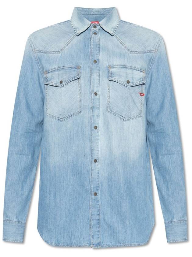 D Ocean Western Denim Long Sleeve Shirt Blue - DIESEL - BALAAN 2