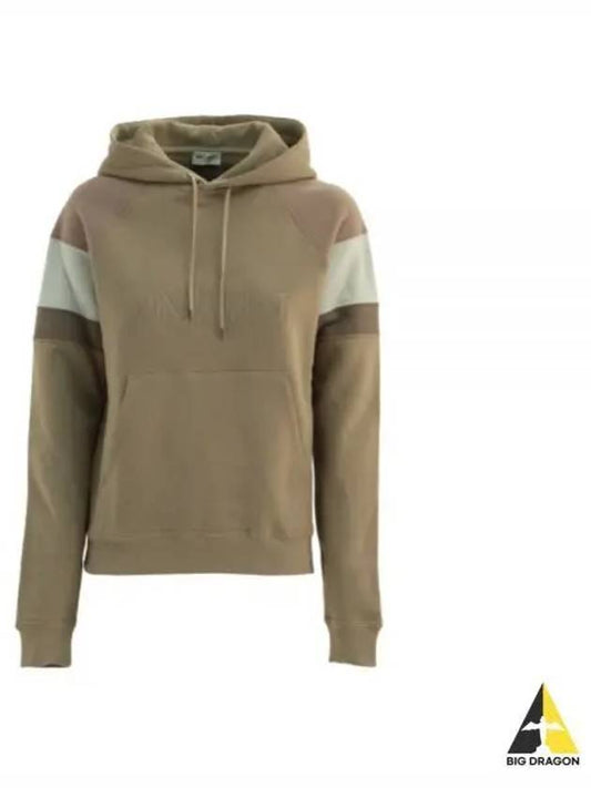 Front Logo Cotton Hoodie Beige - SAINT LAURENT - BALAAN 2