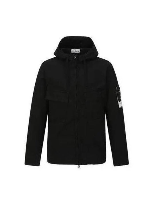 Supima cotton hooded jacket black 801542610 - STONE ISLAND - BALAAN 1