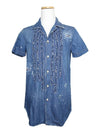 Damaged denim frill short sleeve shirt 55 - DSQUARED2 - BALAAN 1