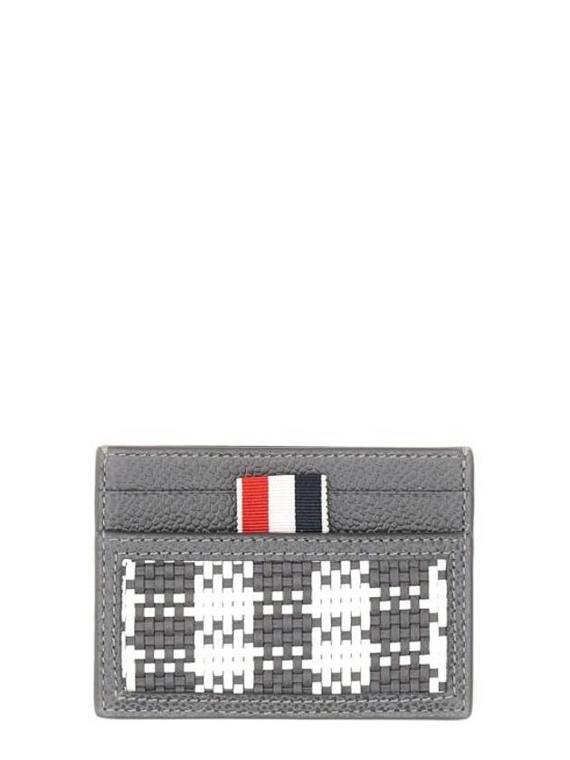 Check 2-Tier Card Wallet Grey - THOM BROWNE - BALAAN 2