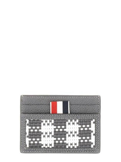 Check 2-Tier Card Wallet Grey - THOM BROWNE - BALAAN 2