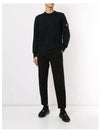 Men's Wappen Patch Crew Neck Wool Knit Top Black - STONE ISLAND - BALAAN 5