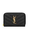 Cassandre Matelasse Lambskin Coin Wallet Black - SAINT LAURENT - BALAAN 1