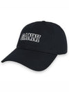 Embroid Logo Ball Cap Black - GANNI - BALAAN 3