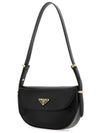 Arque Leather Shoulder Bag Black - PRADA - BALAAN 3