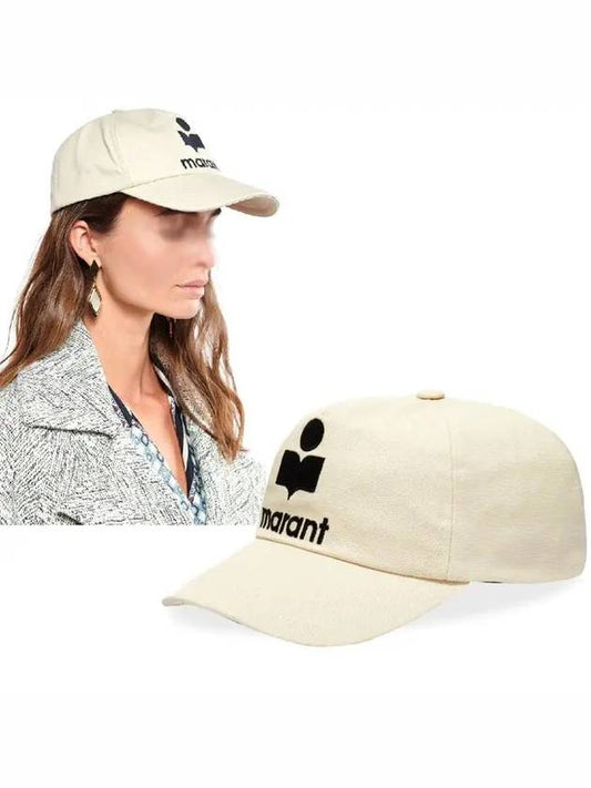 Tyron Embroid Logo Ball Cap Ecru Black - ISABEL MARANT - BALAAN 2