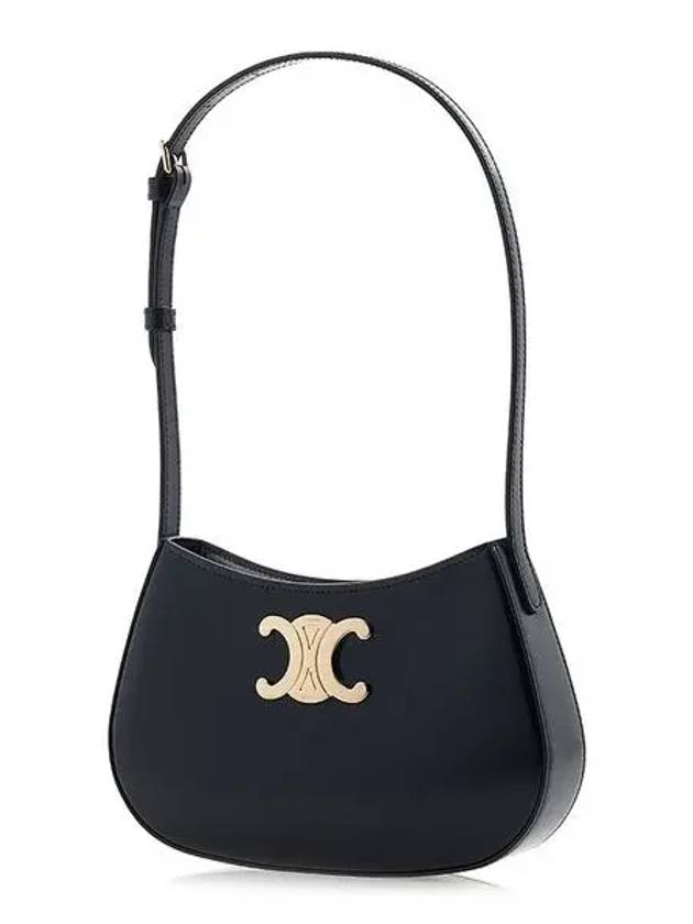 Tilly Medium Shiny Calfskin Shoulder Bag Black - CELINE - BALAAN 4