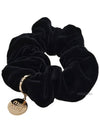 Medal Logo Velvet Scrunchie Black - MIU MIU - BALAAN 9