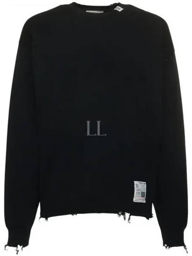 J10SW502 Black Distressed Sweatshirt - MIHARA YASUHIRO - BALAAN 1