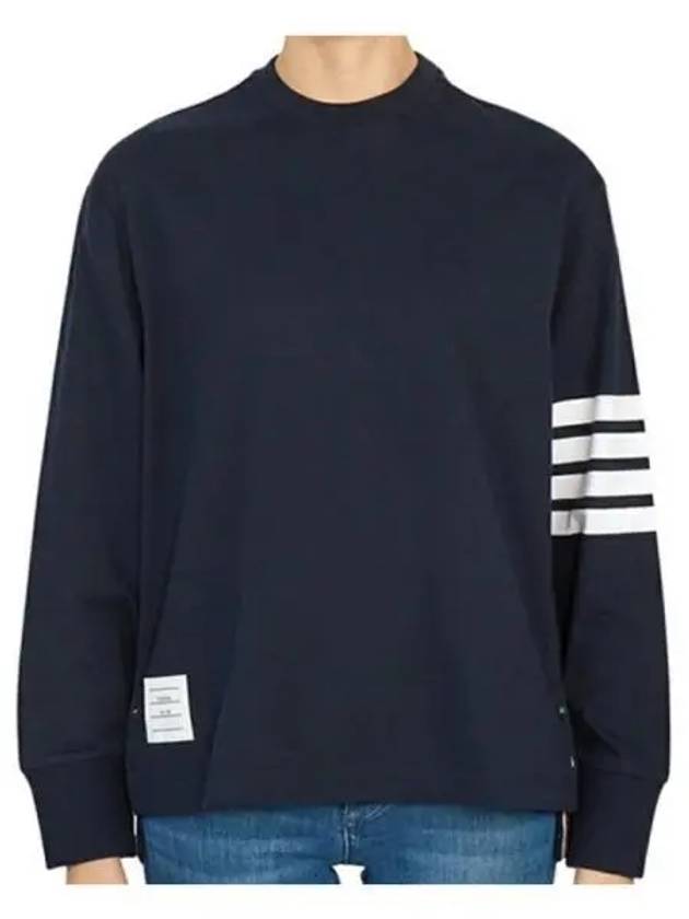 Engineered oversized long sleeve navy women s t shirt 271566 - THOM BROWNE - BALAAN 1