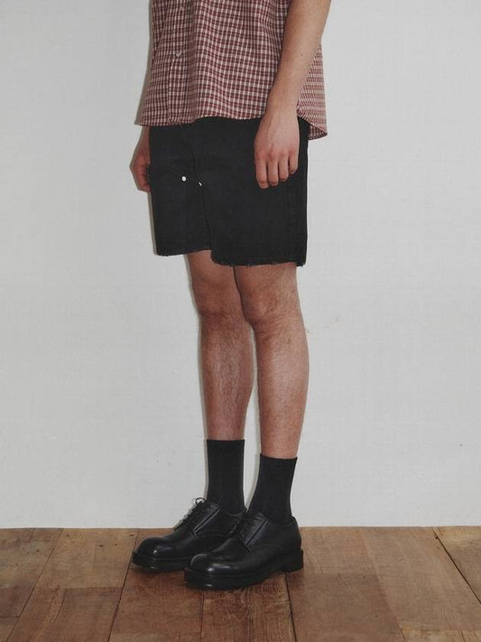 Layered Carpenter Denim Shorts_Black - KINETO - BALAAN 1