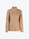 Women s Arm Banding Overwashing Cashmere Turtleneck Knit Camel FKA328A Y1501 275 - THOM BROWNE - BALAAN 1