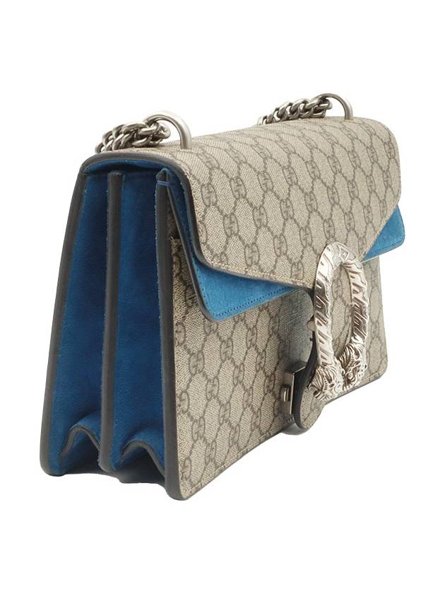 GG Supreme Canvas Blue Suede Dionysus Small Chain Shoulder Bag 400249 - GUCCI - BALAAN 4