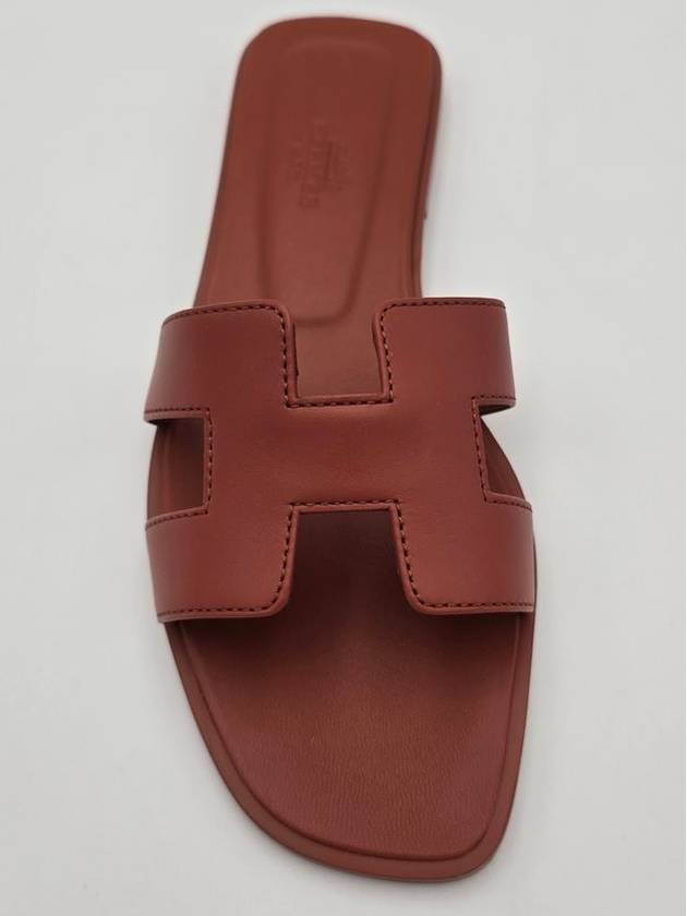 Oran Calfskin Sandals Rouge - HERMES - BALAAN 3