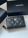 Classic Zipped Coin Purse Grained Calfskin & Gold Black - CHANEL - BALAAN 3